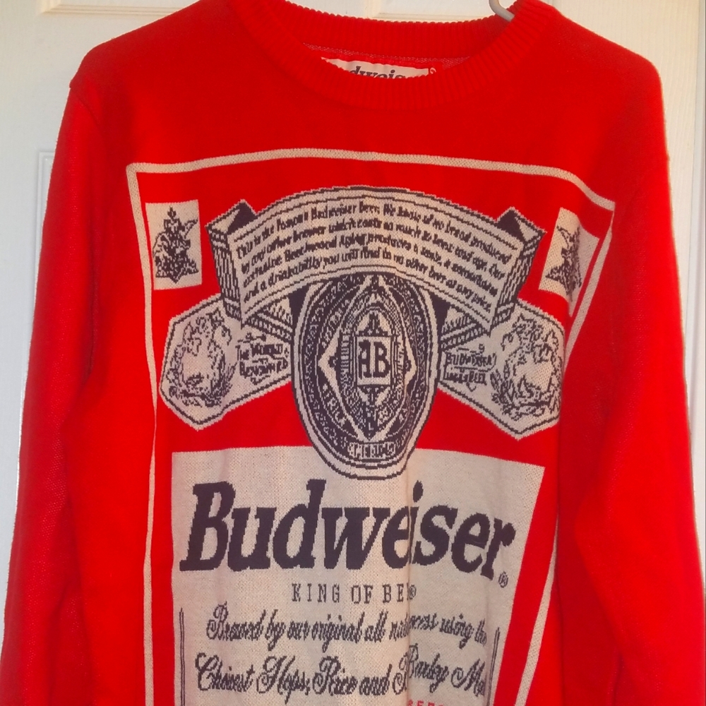 Vintage Anheuser-Busch Retro Budweiser Red Sweater